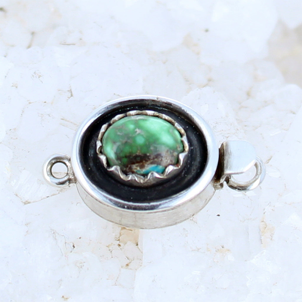 CARICO LAKE TURQUOISE Clasp Faustite Green Oval 8.7x10.5mm -NewWorldGems