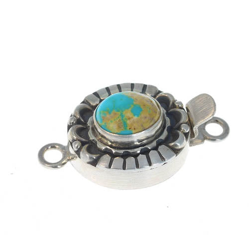 CARICO LAKE Turquoise Clasp Moon Petal 8x10mm Oval -NewWorldGems