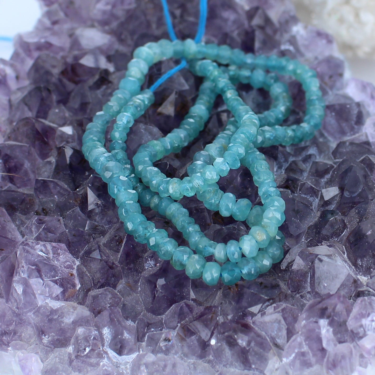 AAA GRANDIDIERITE Beads Faceted Graduated Light Paraiba Blue -NewWorldGems