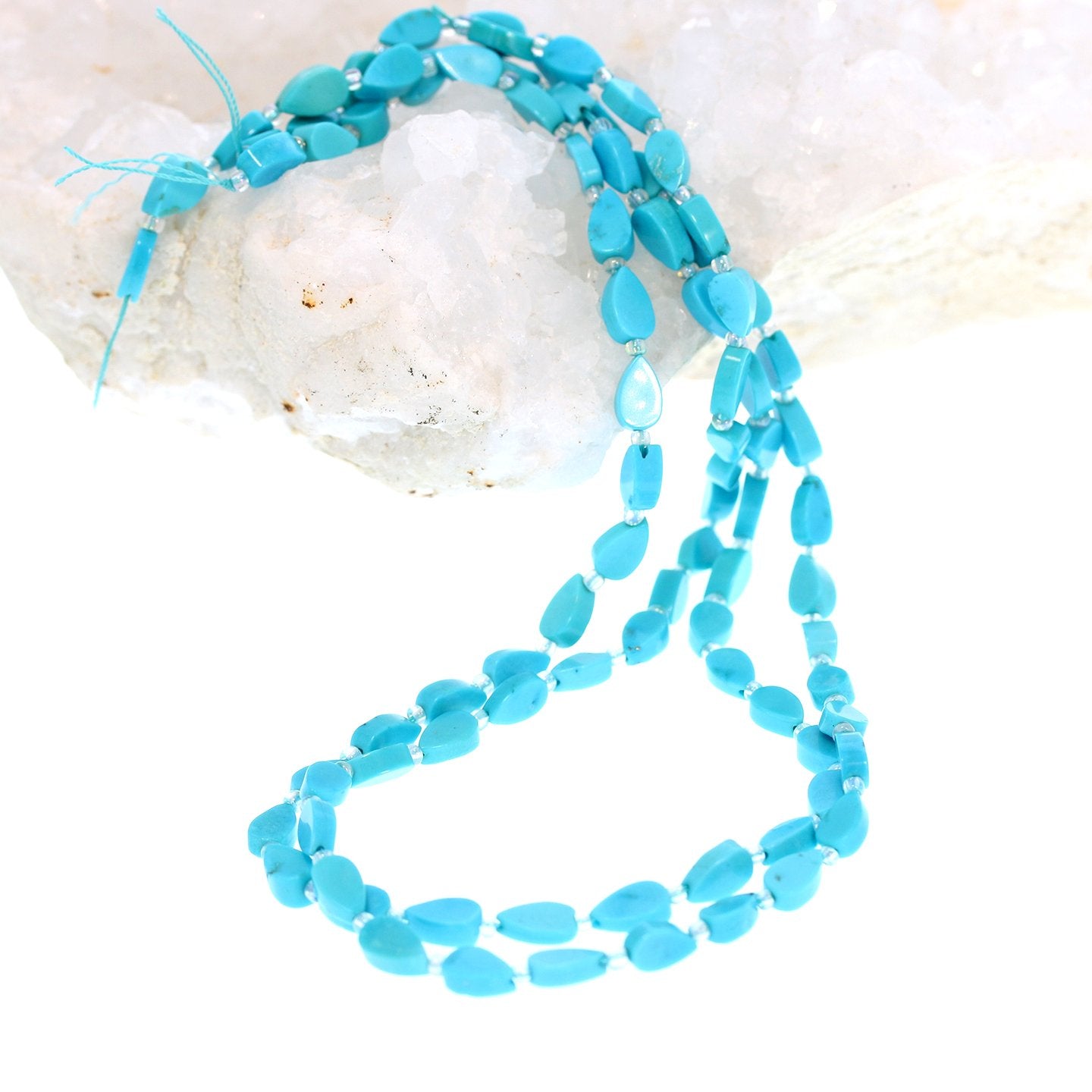 Sleeping Beauty Turquoise Teardrop Beads 8X5Mm 15" -NewWorldGems