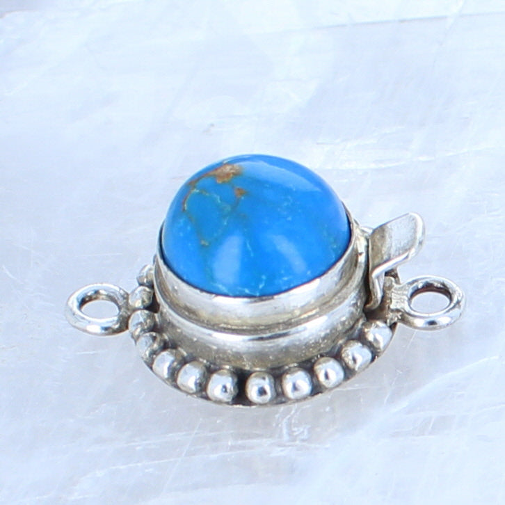 CERULEITE CLASP Sterling Round 12mm Classic Design -NewWorldGems