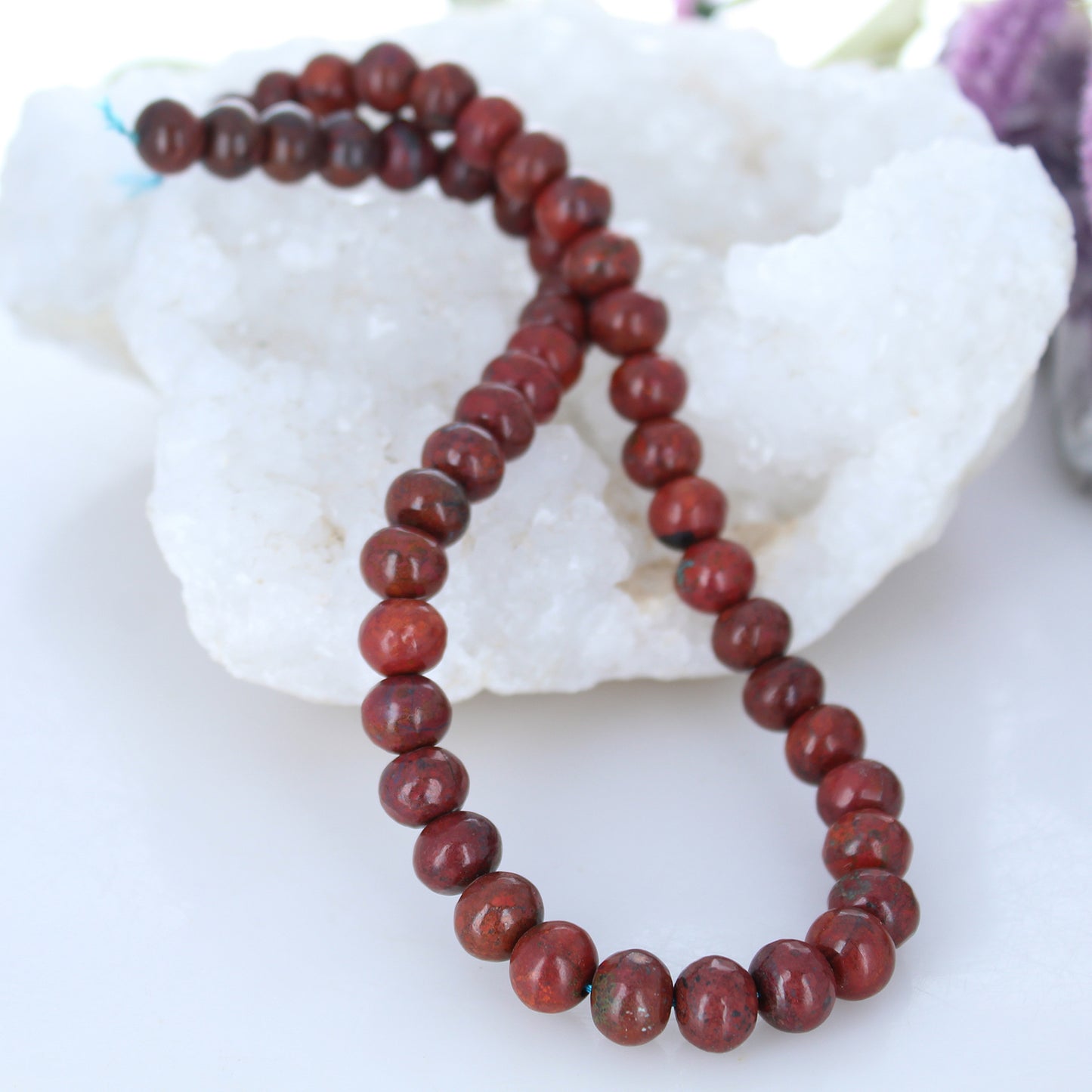 Sonoran Sunrise Cuprite Beads 10mm Rondelles Red Green 16" -NewWorldGems