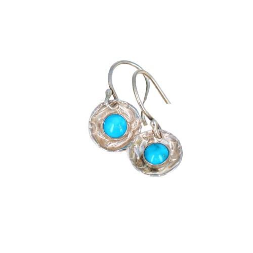 Sonoran Rose Turquoise {Mexican} Southwest Earrings Sterling Dangle -NewWorldGems