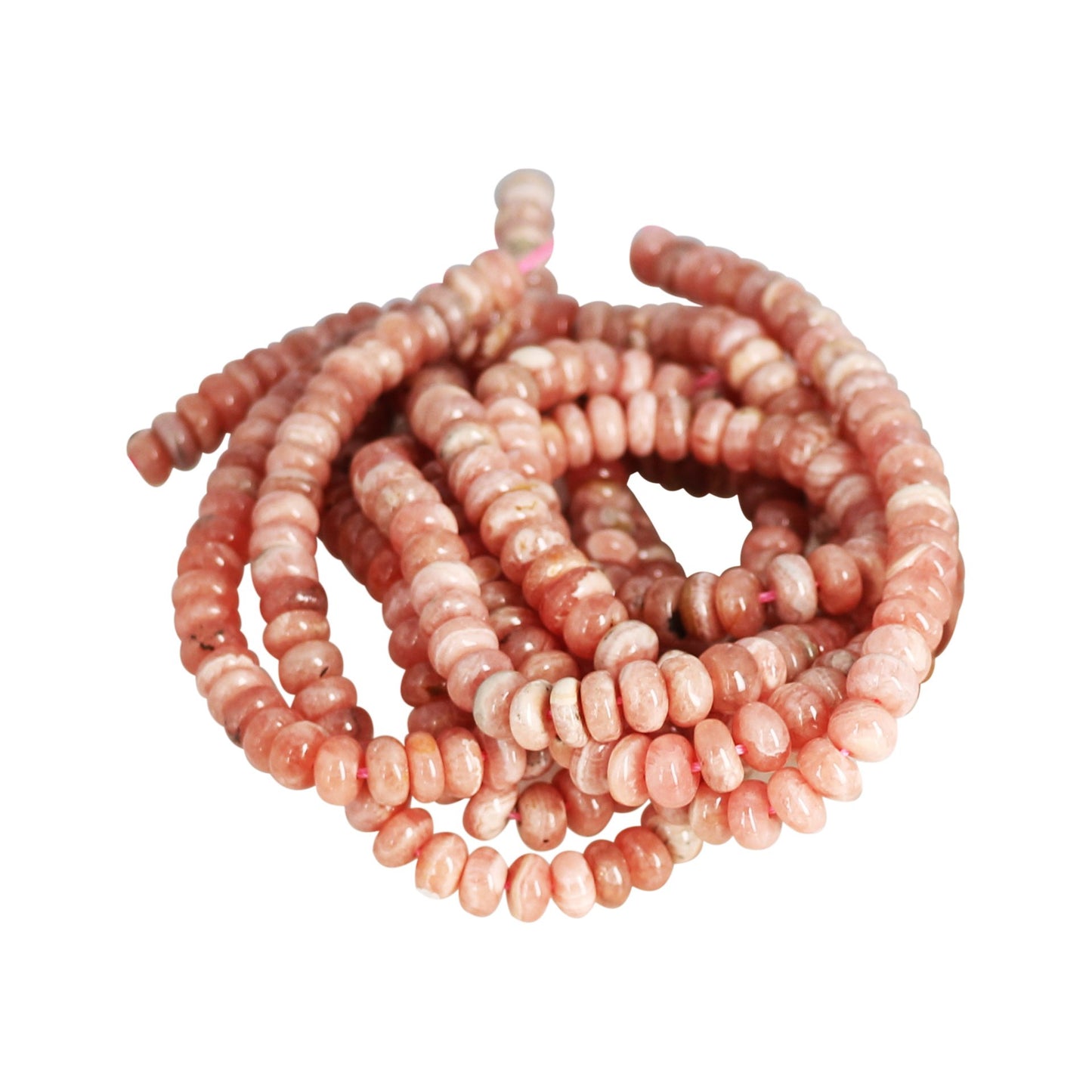 Argentina Rhodochrosite Beads Rondelles 7.5mm -NewWorldGems