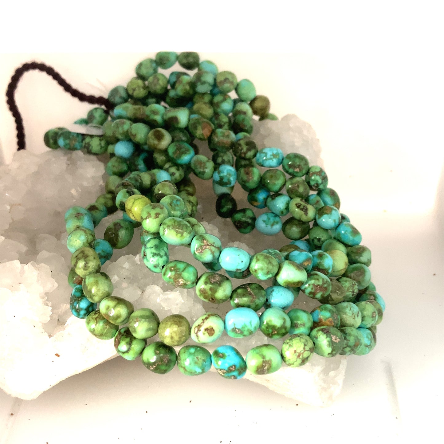 AAA Sonoran Gold Turquoise Beads Lime Green Blue Semi Round 8.5mm -NewWorldGems