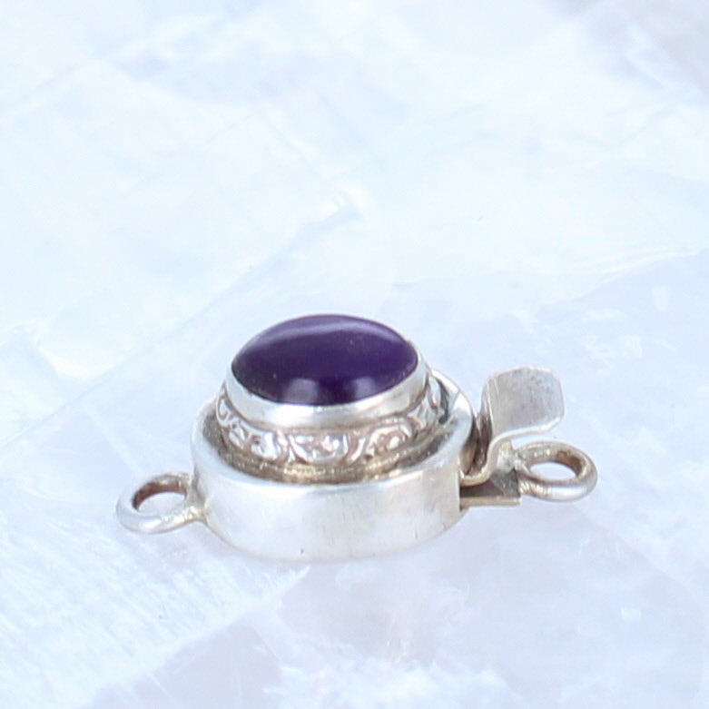 Sugilite Clasp Deep Royal Purple Sterling Eye Shape -NewWorldGems
