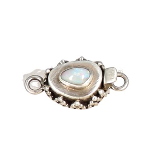 Australian Crystal Opal Clasp 5x7mm Oval Sterling -NewWorldGems