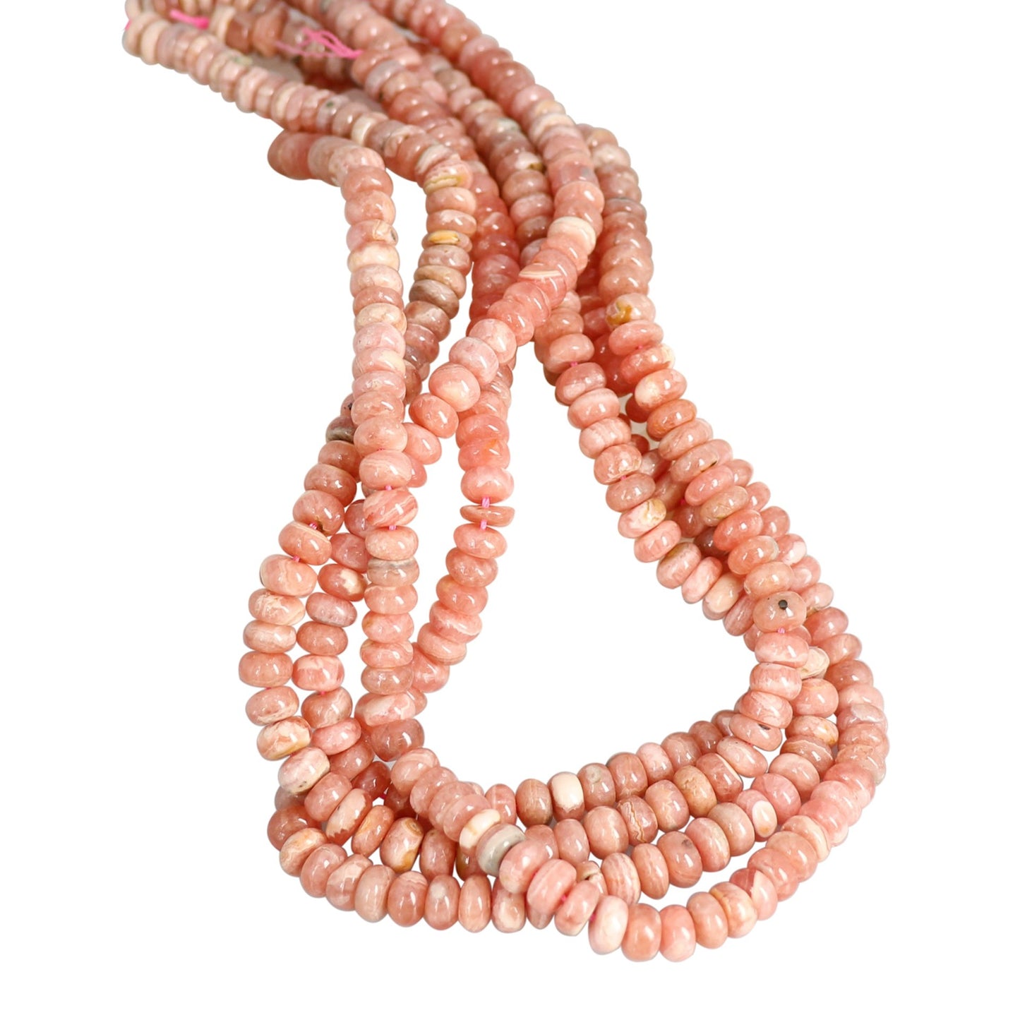 Argentina Rhodochrosite Beads Rondelles 7.5mm -NewWorldGems