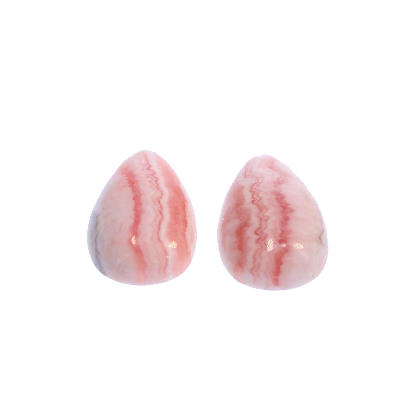 Argentina Rhodochrosite Cabochon Pair Teardrops 12X8Mm -NewWorldGems