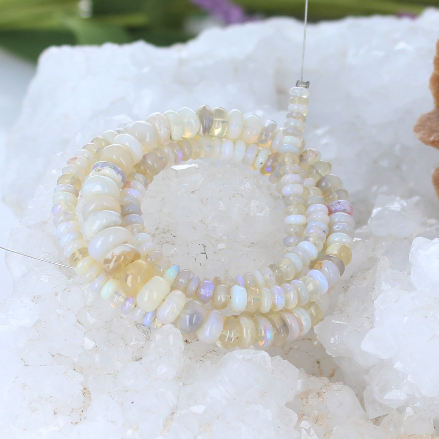 Exquisite Australian Crystal Opal Beads Coober Pedy Rondelles 4-8mm -NewWorldGems