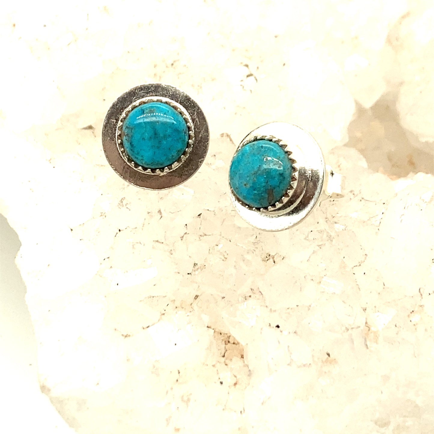 Sonoran Blue Jay Post Earrings 8mm Sterling -NewWorldGems