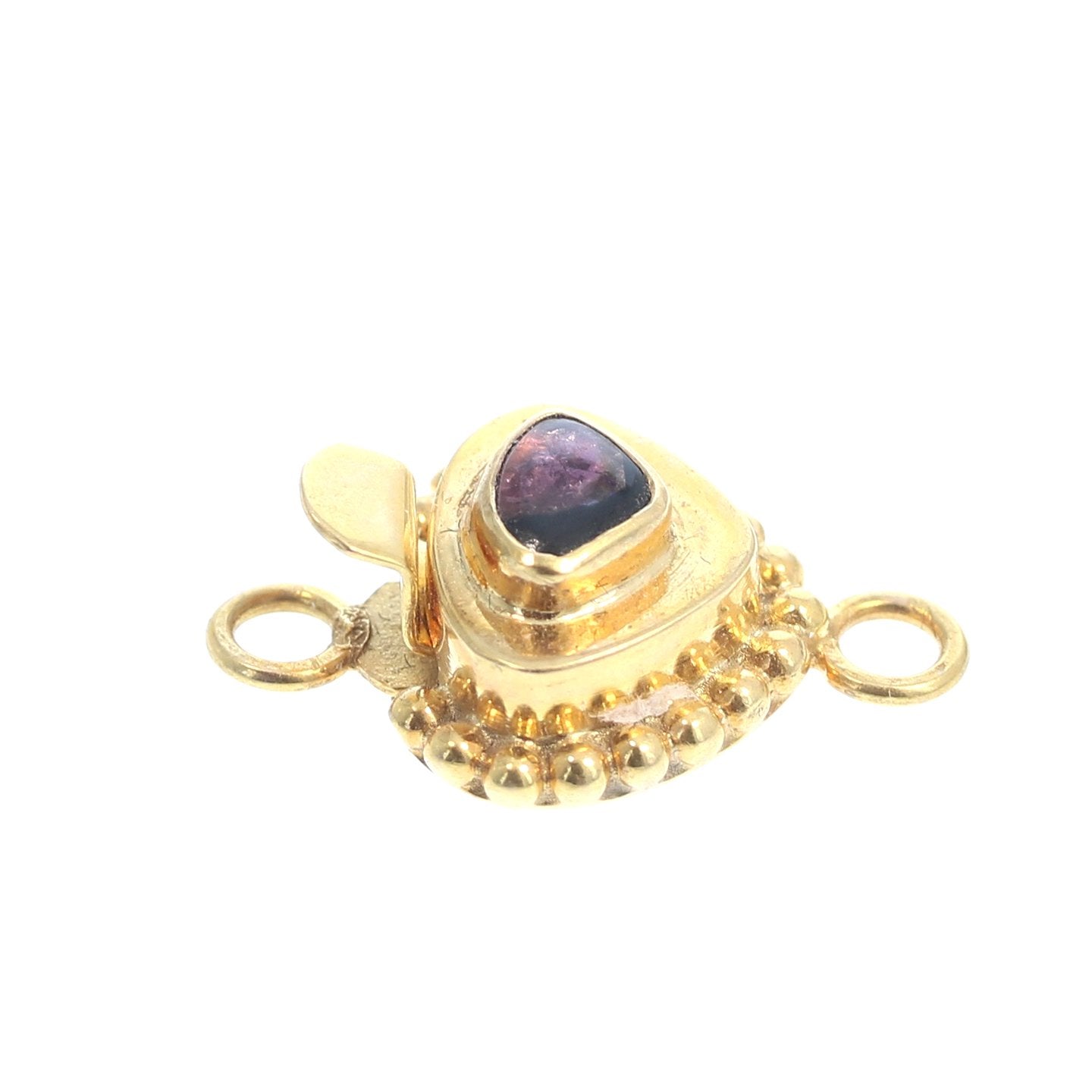 18K Gold Clasp Tourmaline Plum Color -NewWorldGems