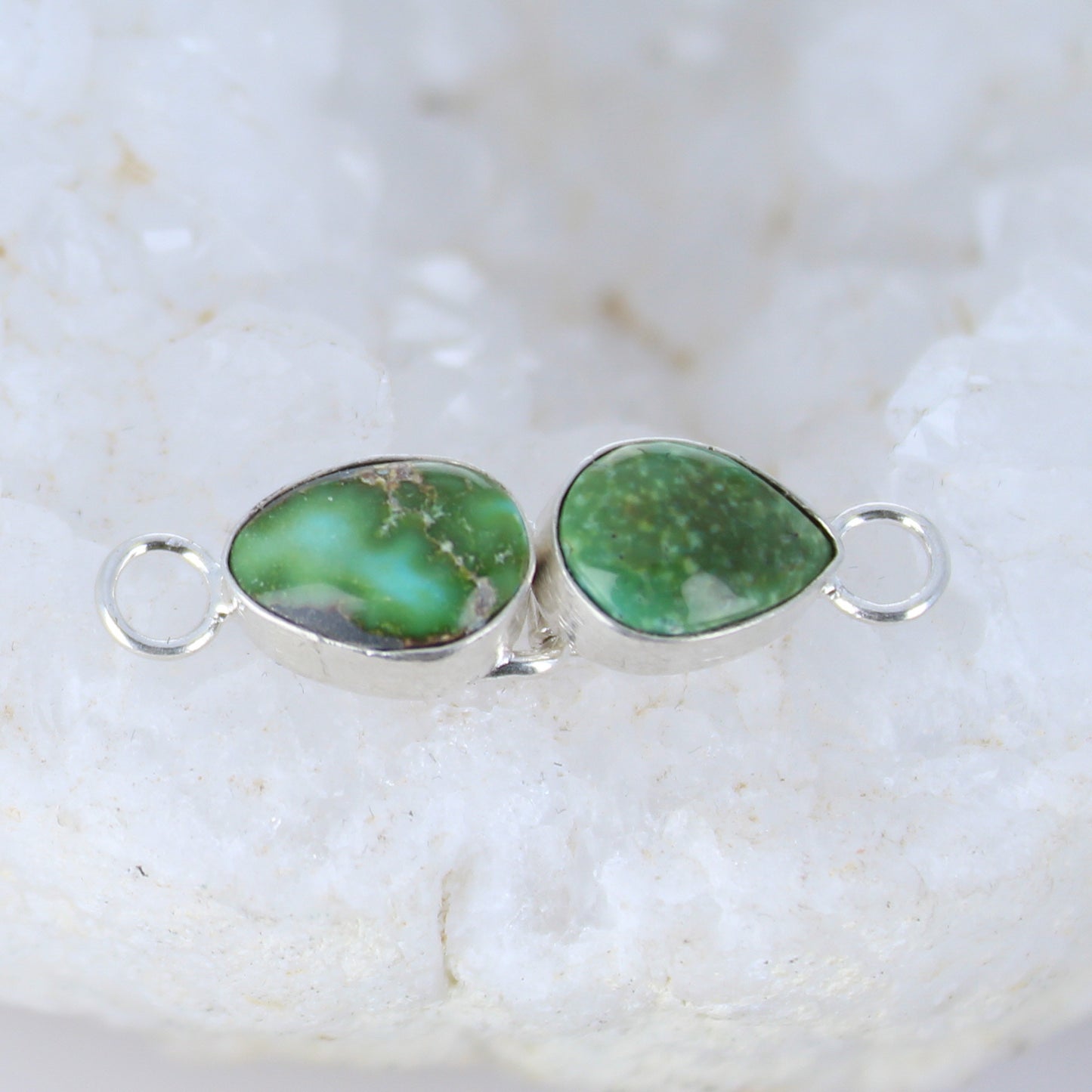 Sonoran Gold Turquoise Clasp Sterling 2 Stone Setting -NewWorldGems