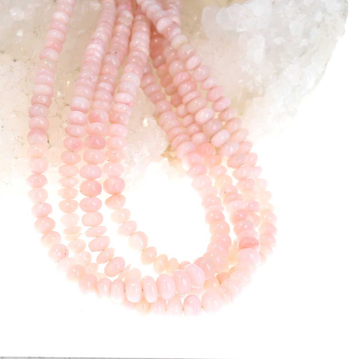 Rose Peruvian Opal Beads Rondelles Graduated 4-6mm -NewWorldGems