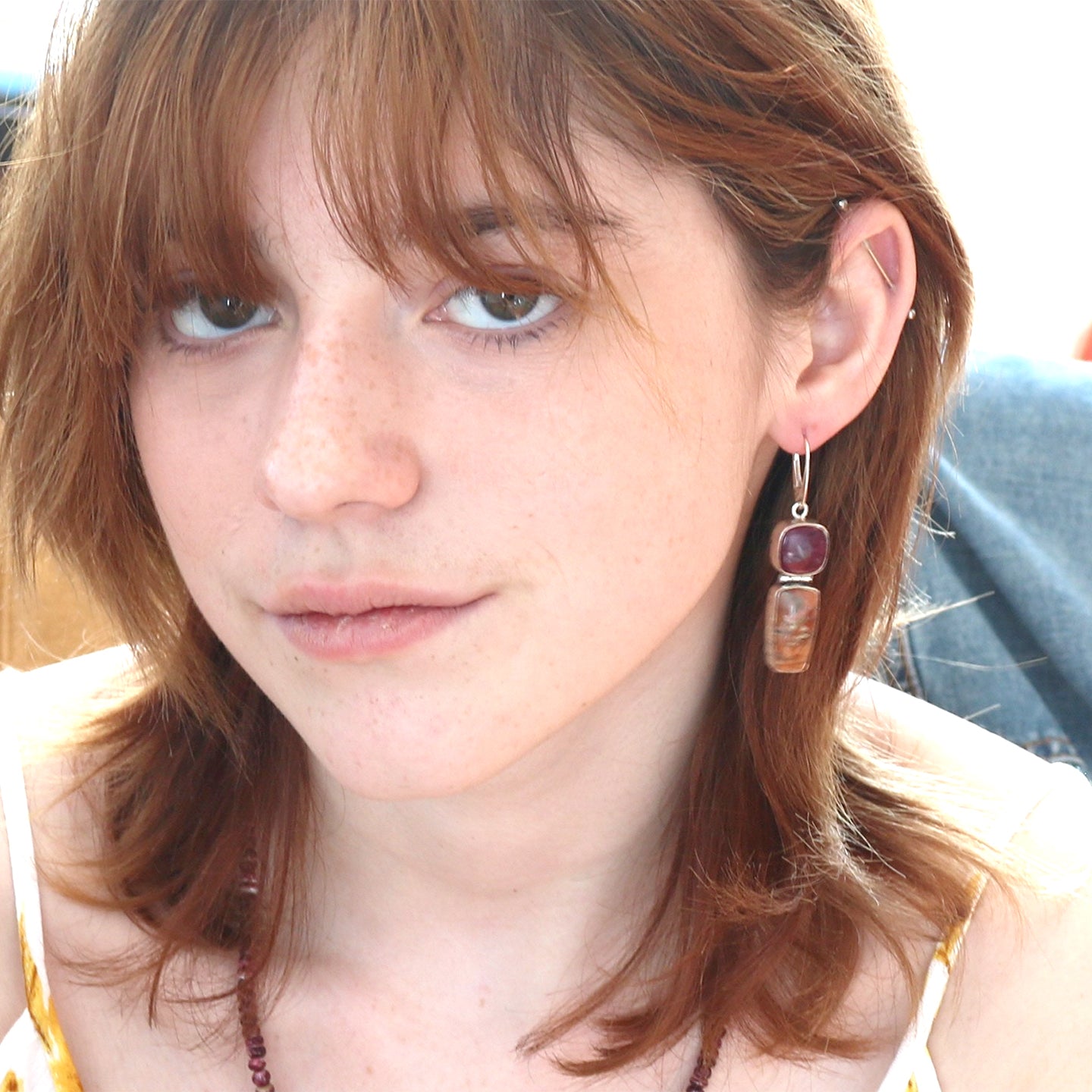 Sonora Sunrise And Purple Spiny Oyster Earrings -NewWorldGems