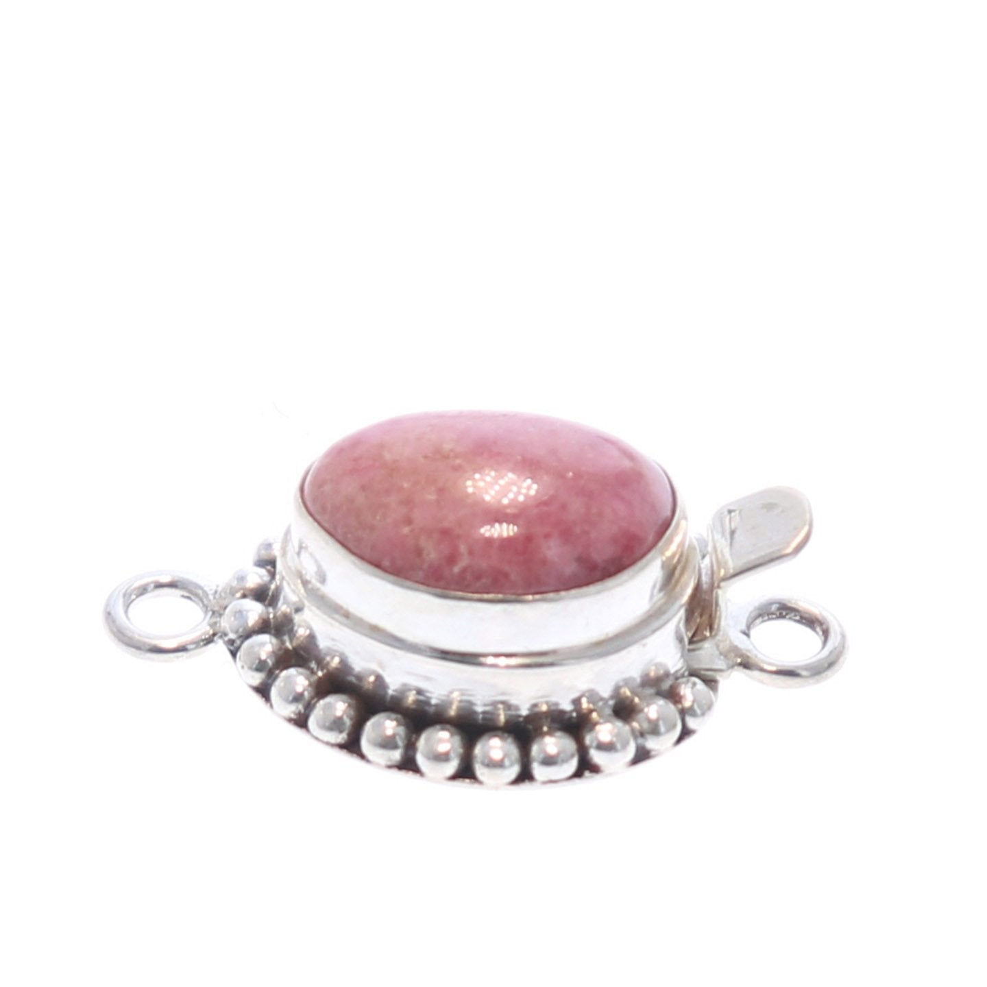 Rhodonite Clasp Free Form 13-16Mm Sterling Silver -NewWorldGems