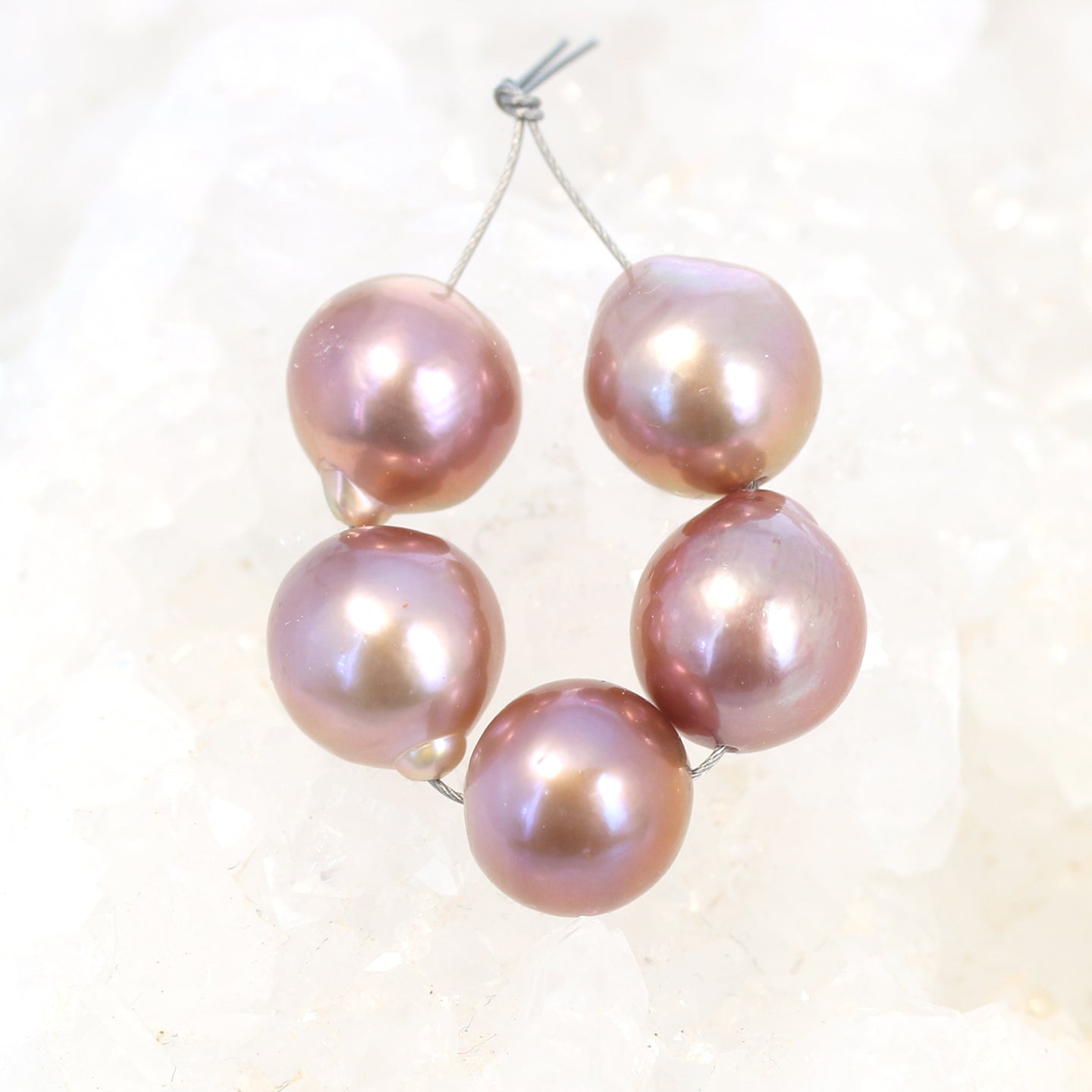 EDISON PEARLS Pink Set of 5 Matching Beauties -NewWorldGems