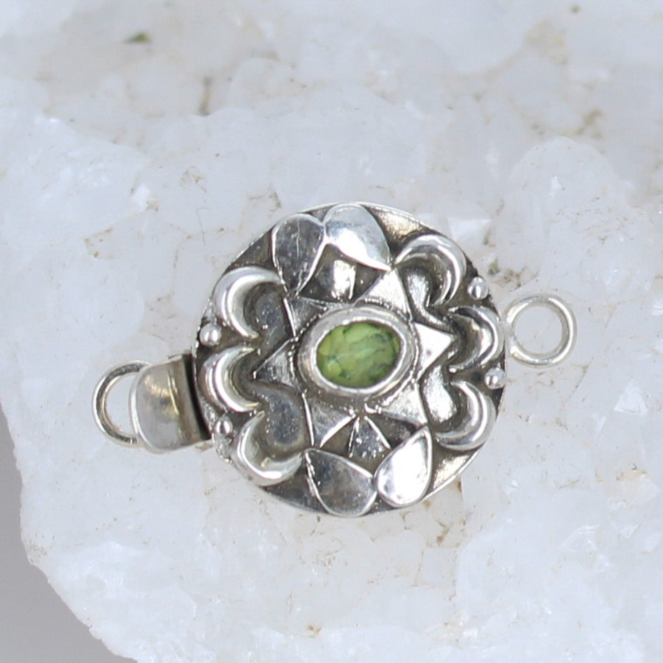 Green Peruvian OPAL CLASP Moon Design 6x4mm -NewWorldGems