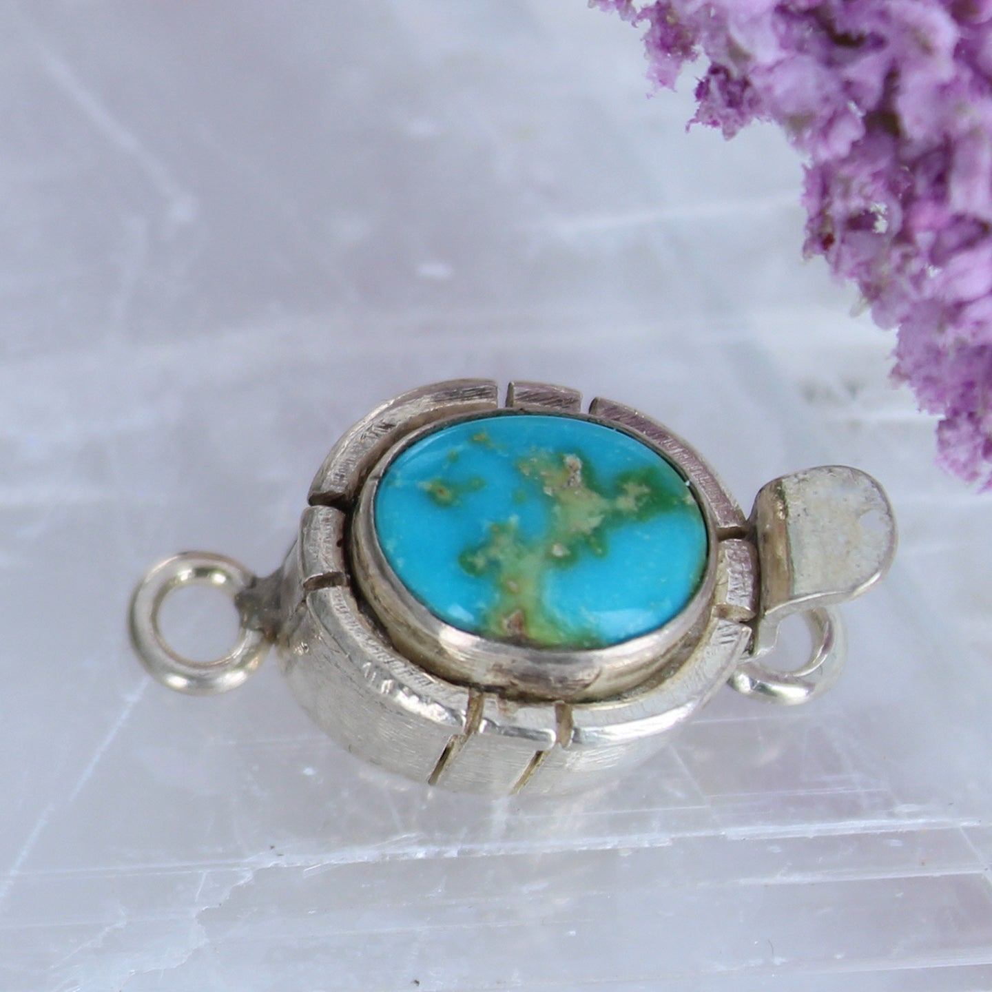 Sonoran Mountain Turquoise Clasp Blue Sterling Southwest -NewWorldGems