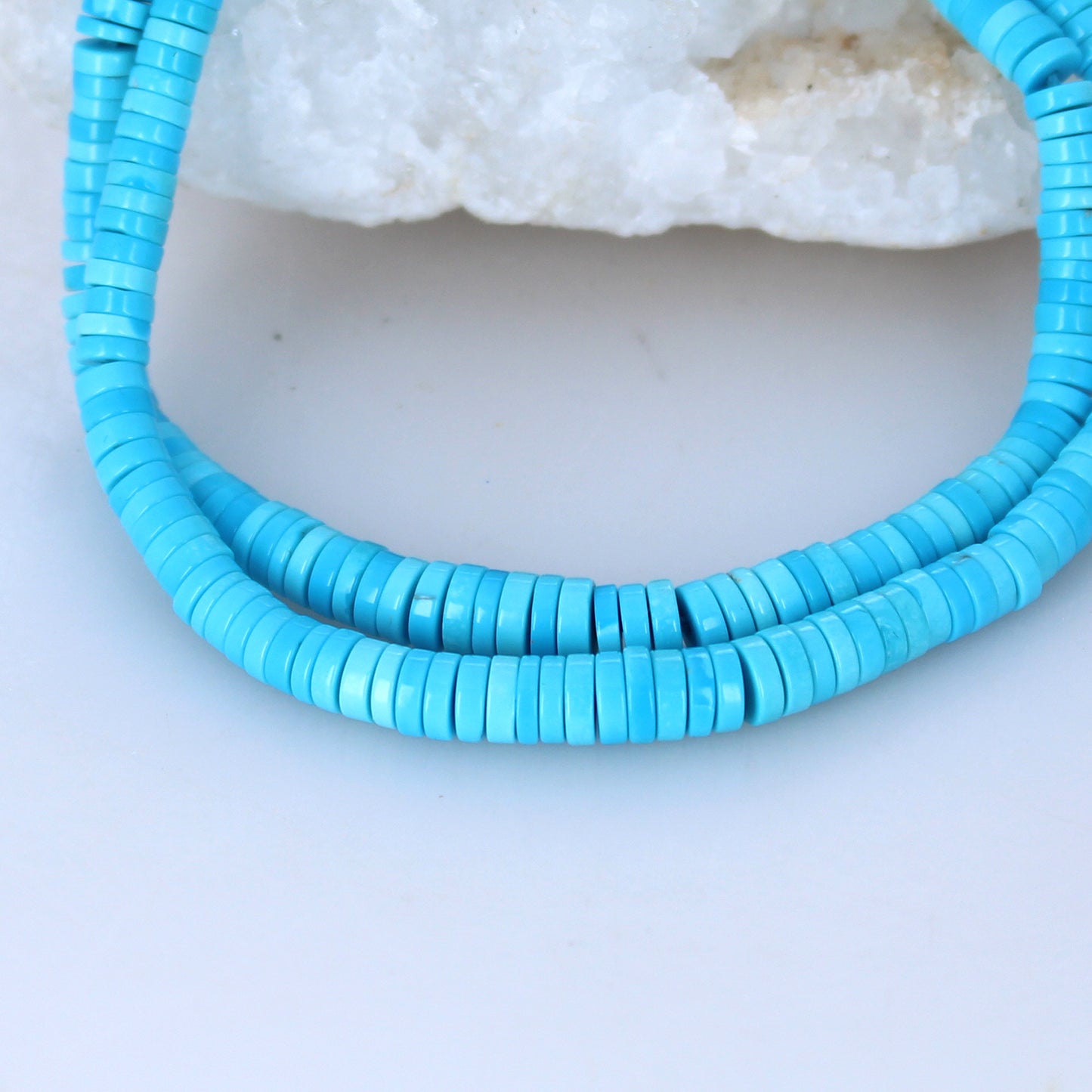 AAA SLEEPING BEAUTY Turquoise Beads Heshi Graduated 3-5mm 19.5" -NewWorldGems