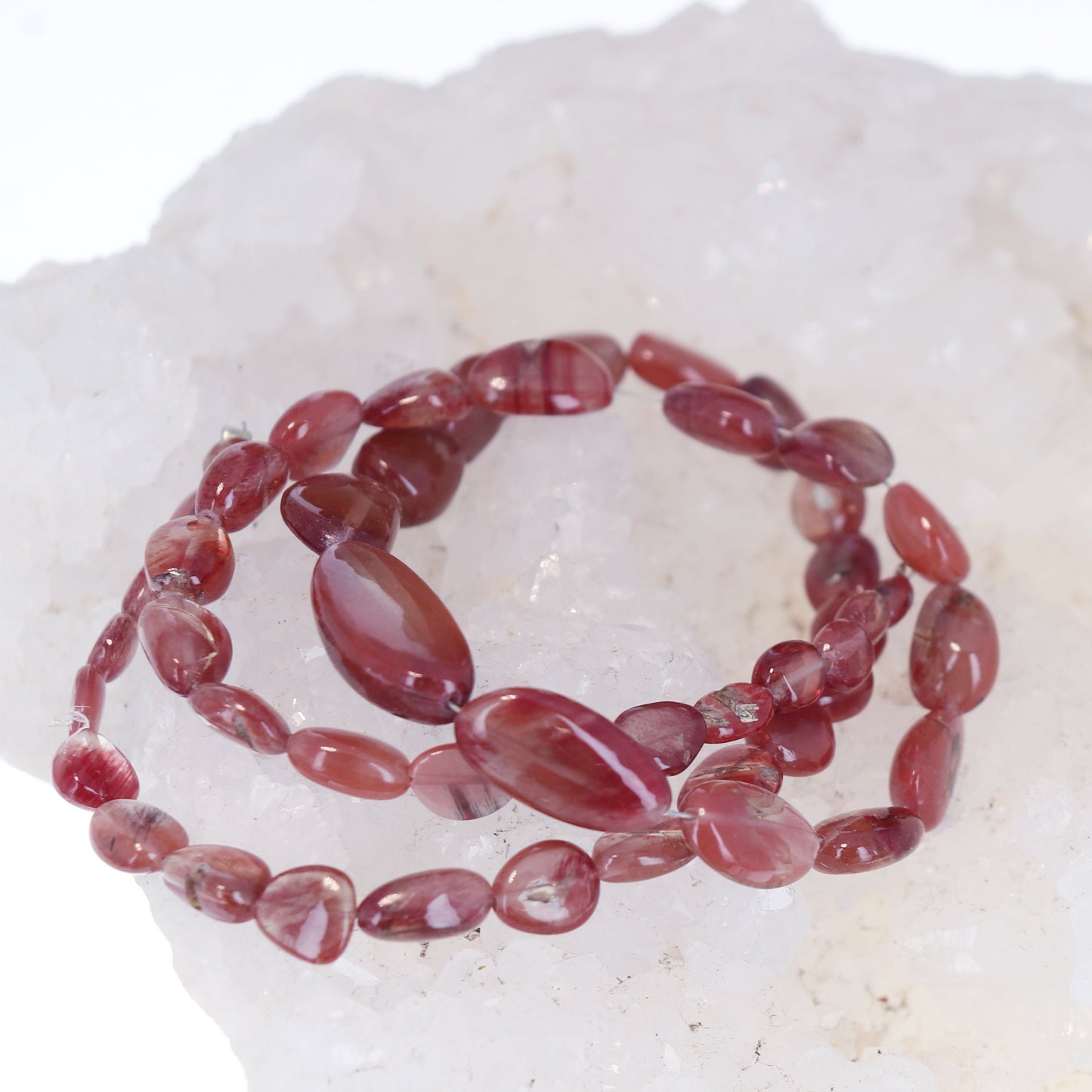 Andesine Beads Oval Shape Light Rose Gold Color 5-16X7Mm 18" -NewWorldGems