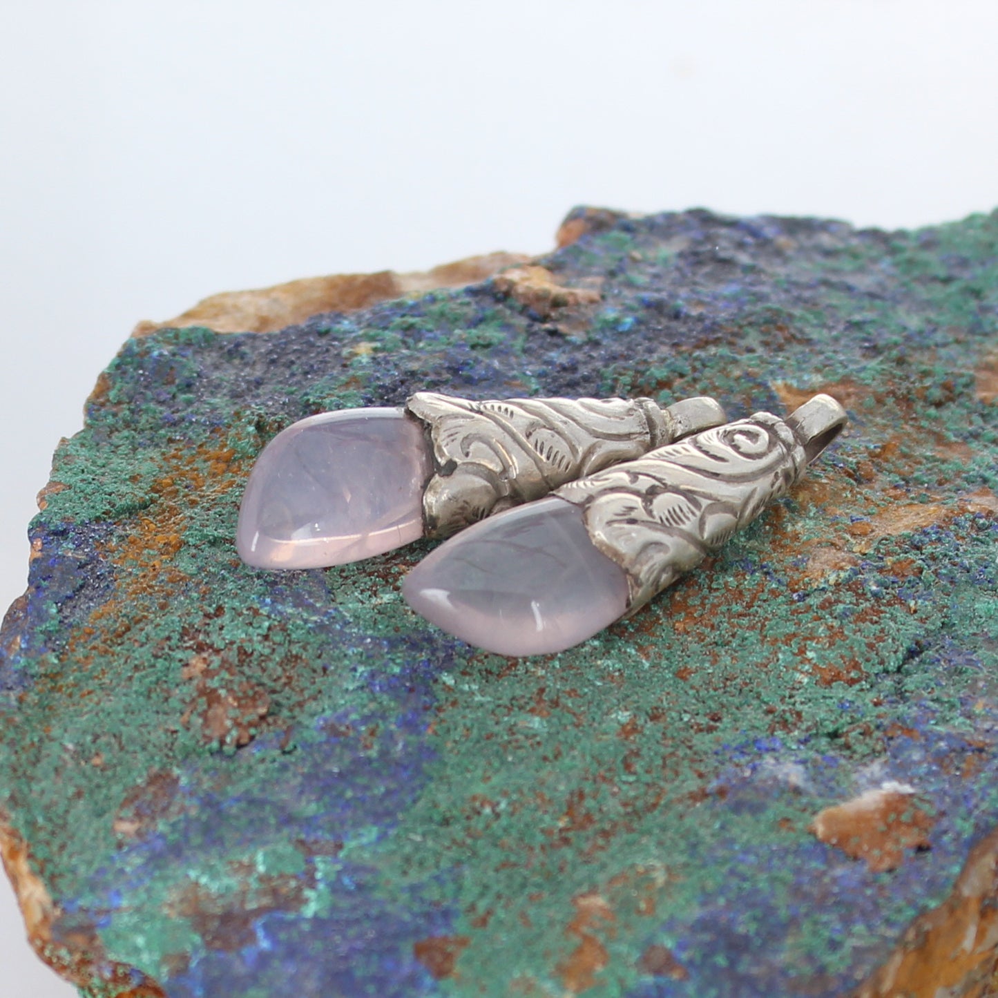 ROSE QUARTZ Sterling Floral Design Components -NewWorldGems