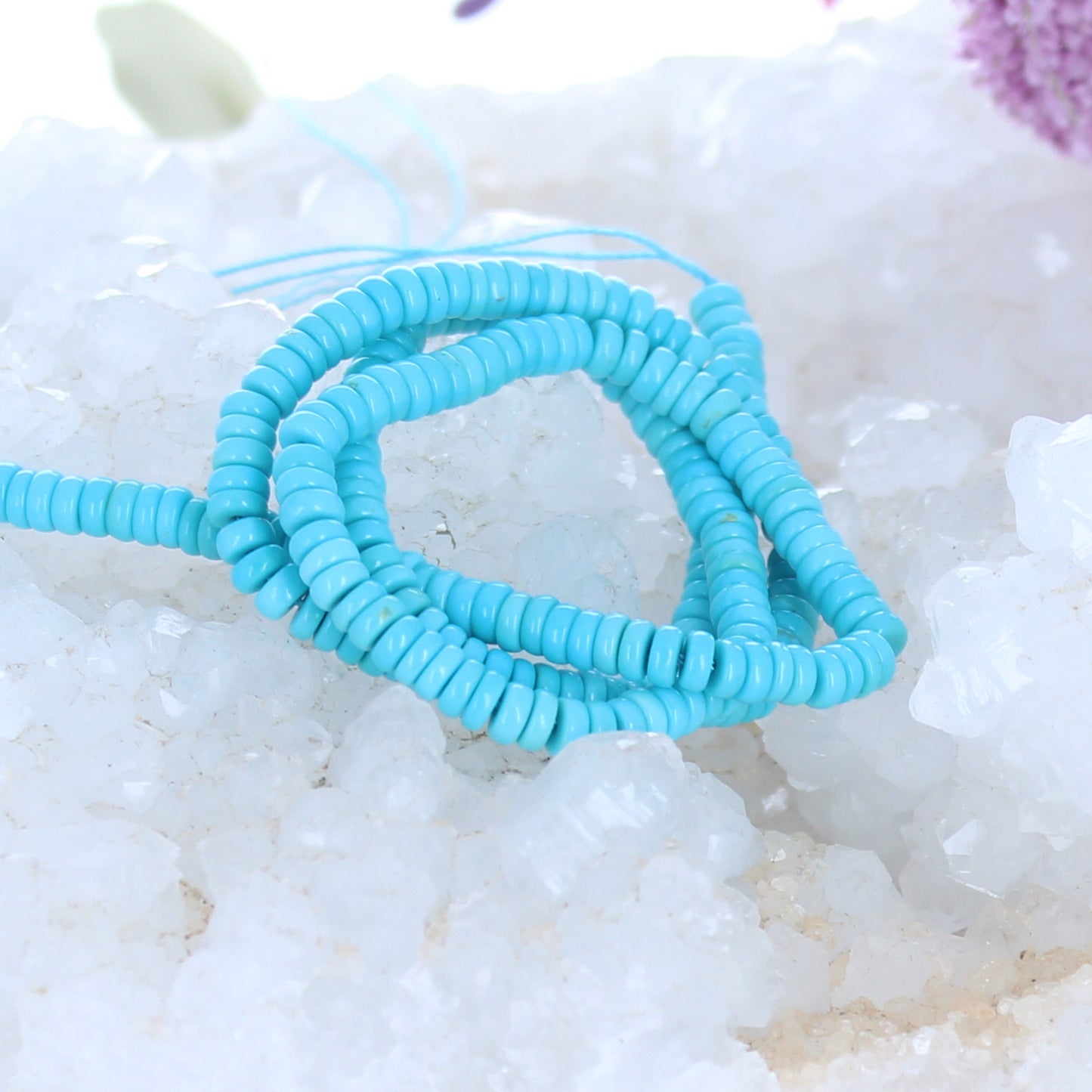 Genuine AAA SLEEPING BEAUTY Turquoise Heshi Beads 4mm -NewWorldGems