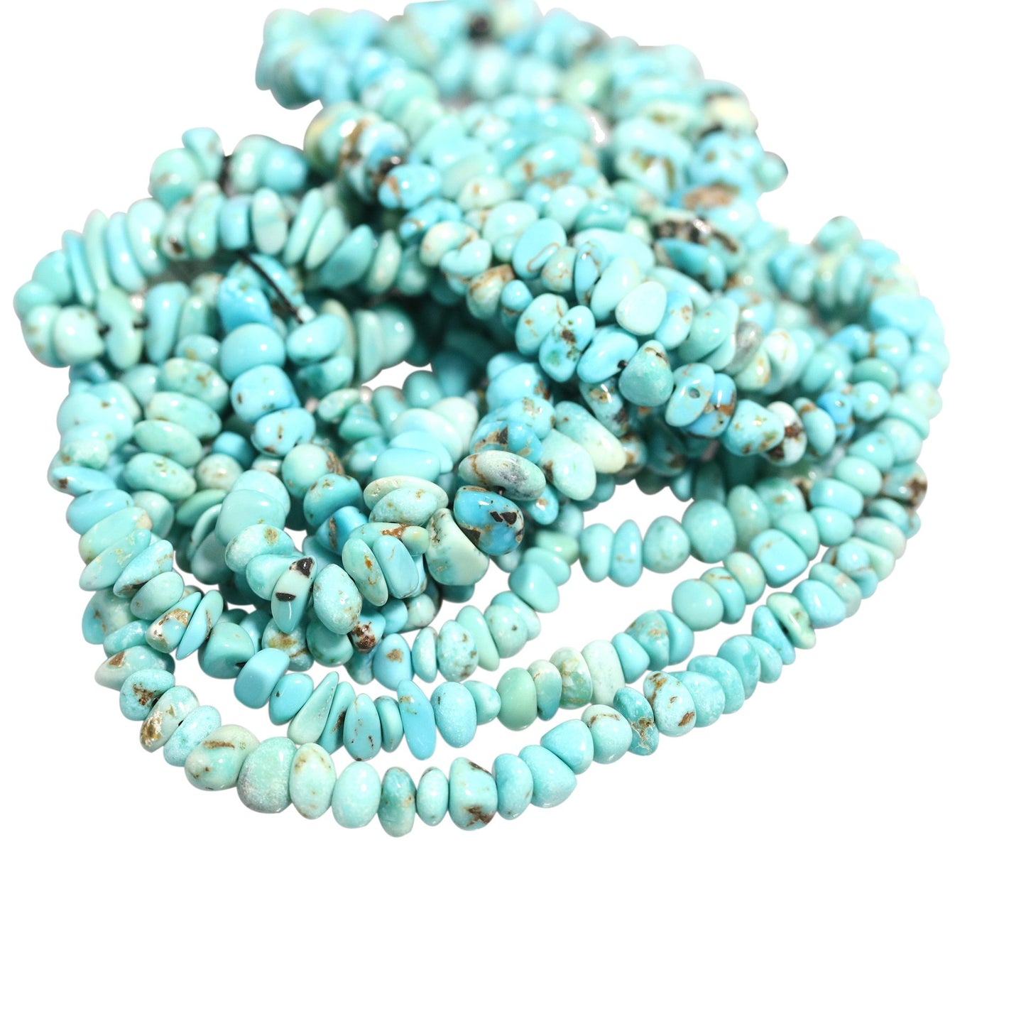 Lone Mountain Turquoise Beads Blue 5-7Mm 18", -NewWorldGems
