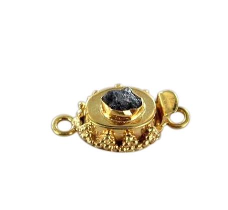 18K Gold Diamond Clasp Drusy Chocolate -NewWorldGems