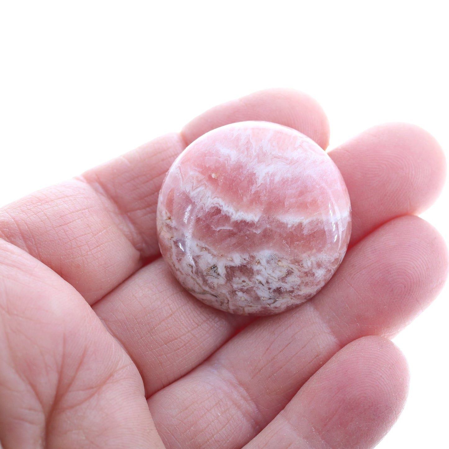 Rhodochrosite Cabochon Large Round Size 30mm -NewWorldGems