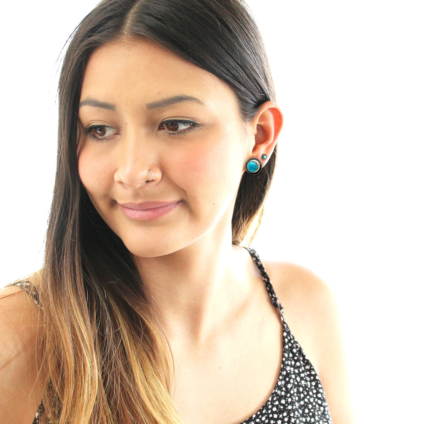 Sonoran Blue Jay Post Earrings 8mm Sterling -NewWorldGems