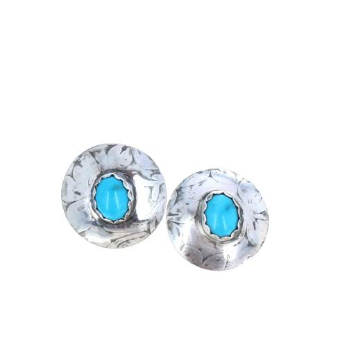 Sonoran Rose Turquoise {Mexican} Southwest Earrings Sterling -NewWorldGems