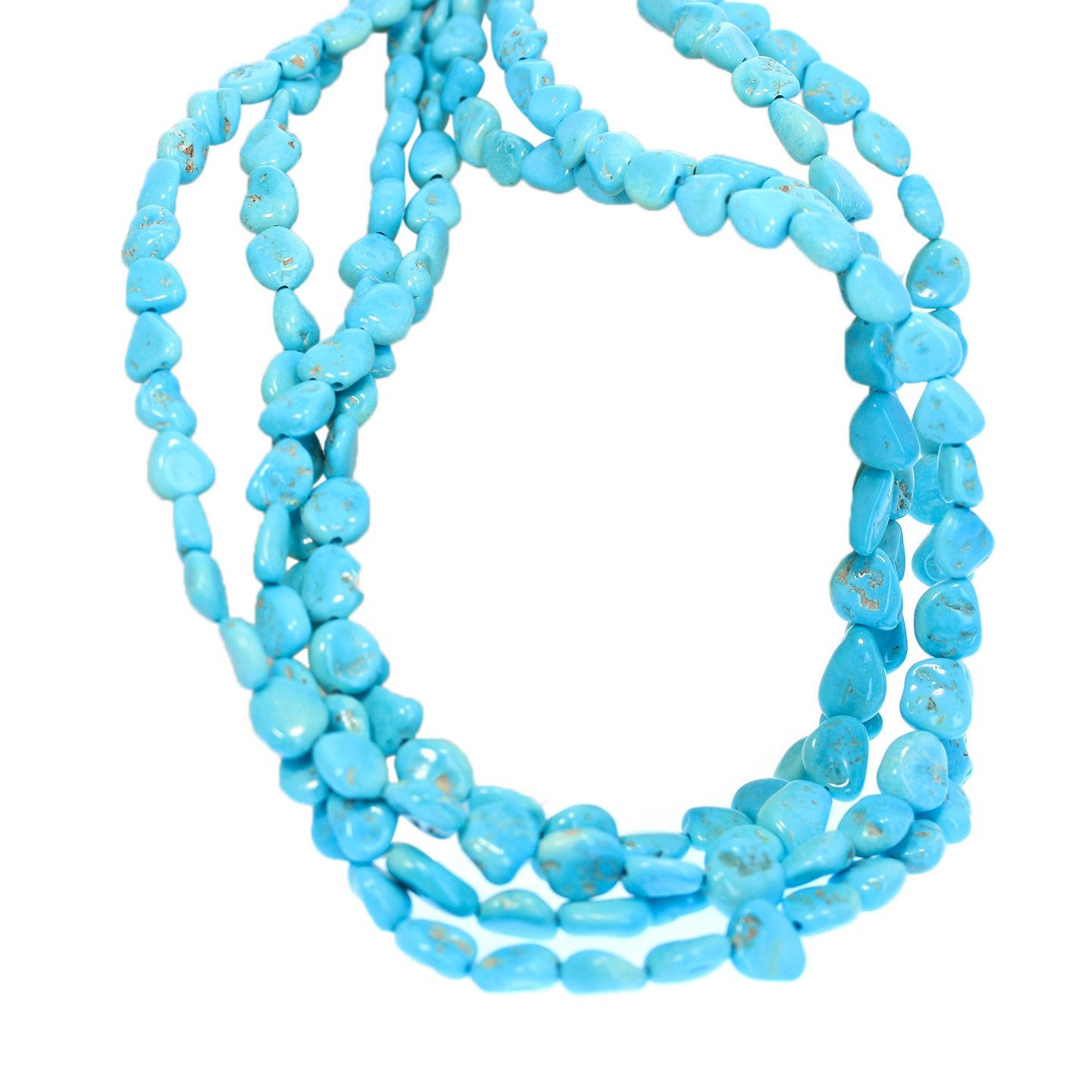 Sleeping Beauty Turquoise Beads Flat Potato Shape -NewWorldGems