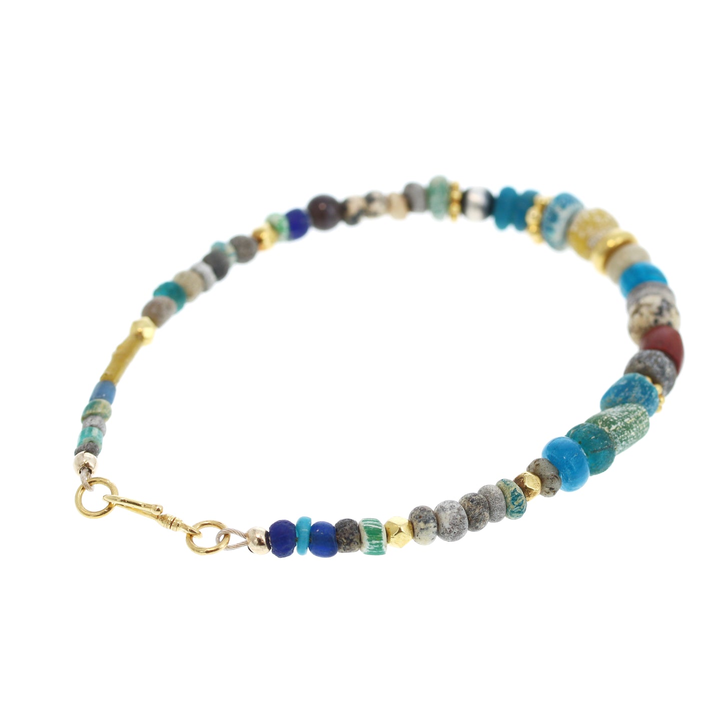ANCIENT MALI Dig Beads Bracelet 18K Gold -NewWorldGems
