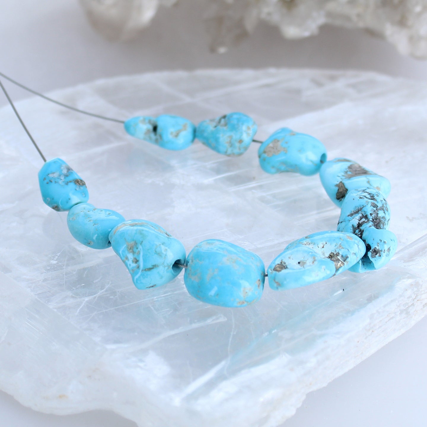 Sky Blue Mexican Turquoise Beads 11-20mm 2mm Hole -NewWorldGems