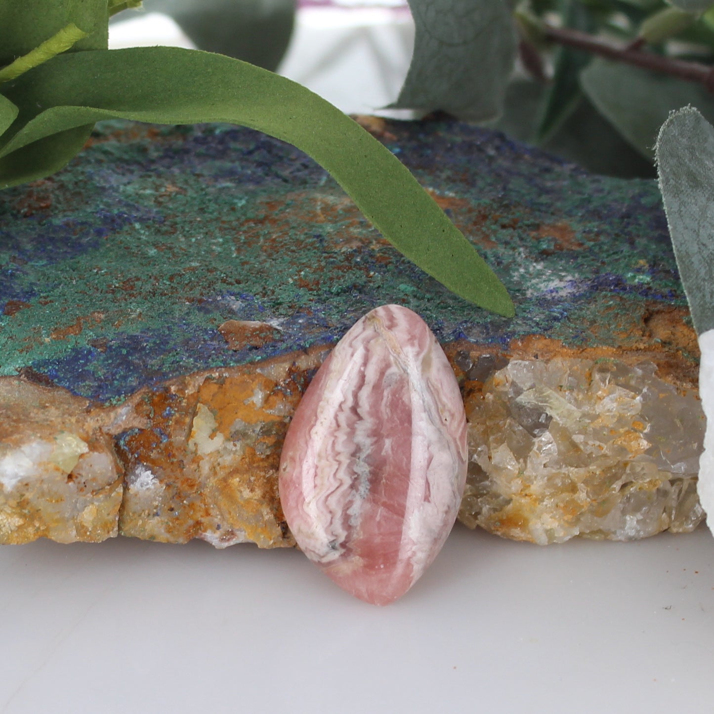 RHODOCHROSITE CABOCHON Large Teardrop 35x21mm -NewWorldGems