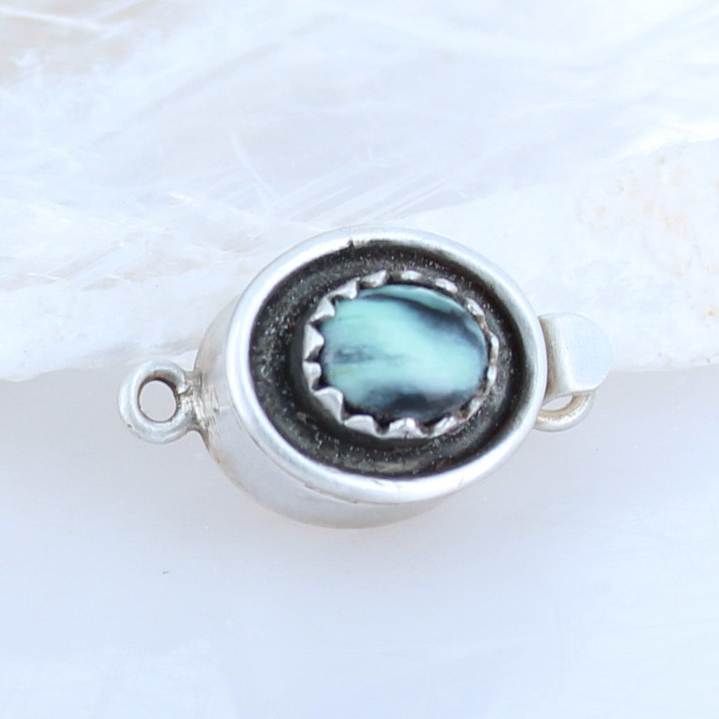 New Lander Turquoise Clasp Sterling Southwest 8X10mm -NewWorldGems