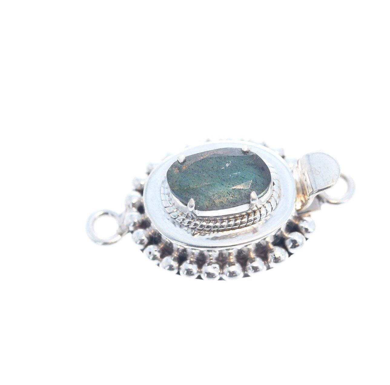 Labradorite Faceted Clasp Free Form Sterling -NewWorldGems
