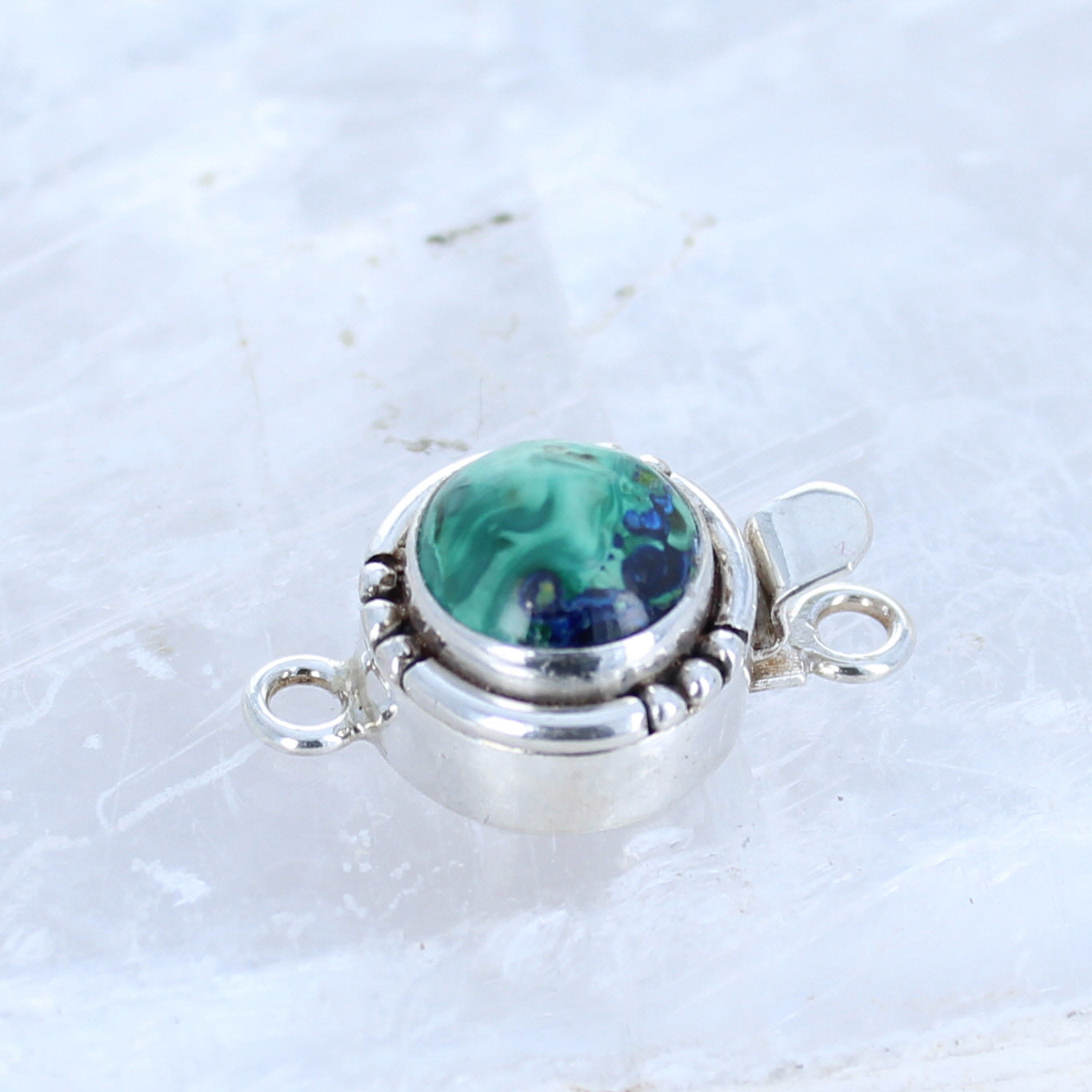AZURITE Chrysocolla Malacite Southwest Clasp 10mm -NewWorldGems