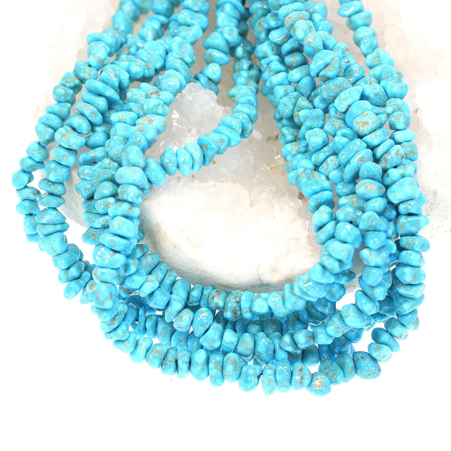 Blue Bird Turquoise Nevada Brilliant Blue Nuggets 7-8Mm -NewWorldGems