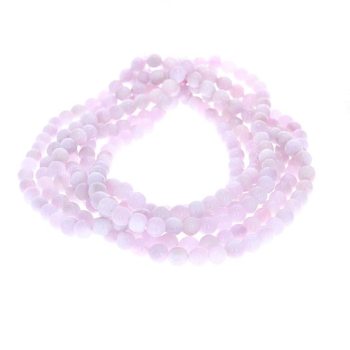 Kunzite Beads Semi Round 9-10Mm Lavender Pink -NewWorldGems