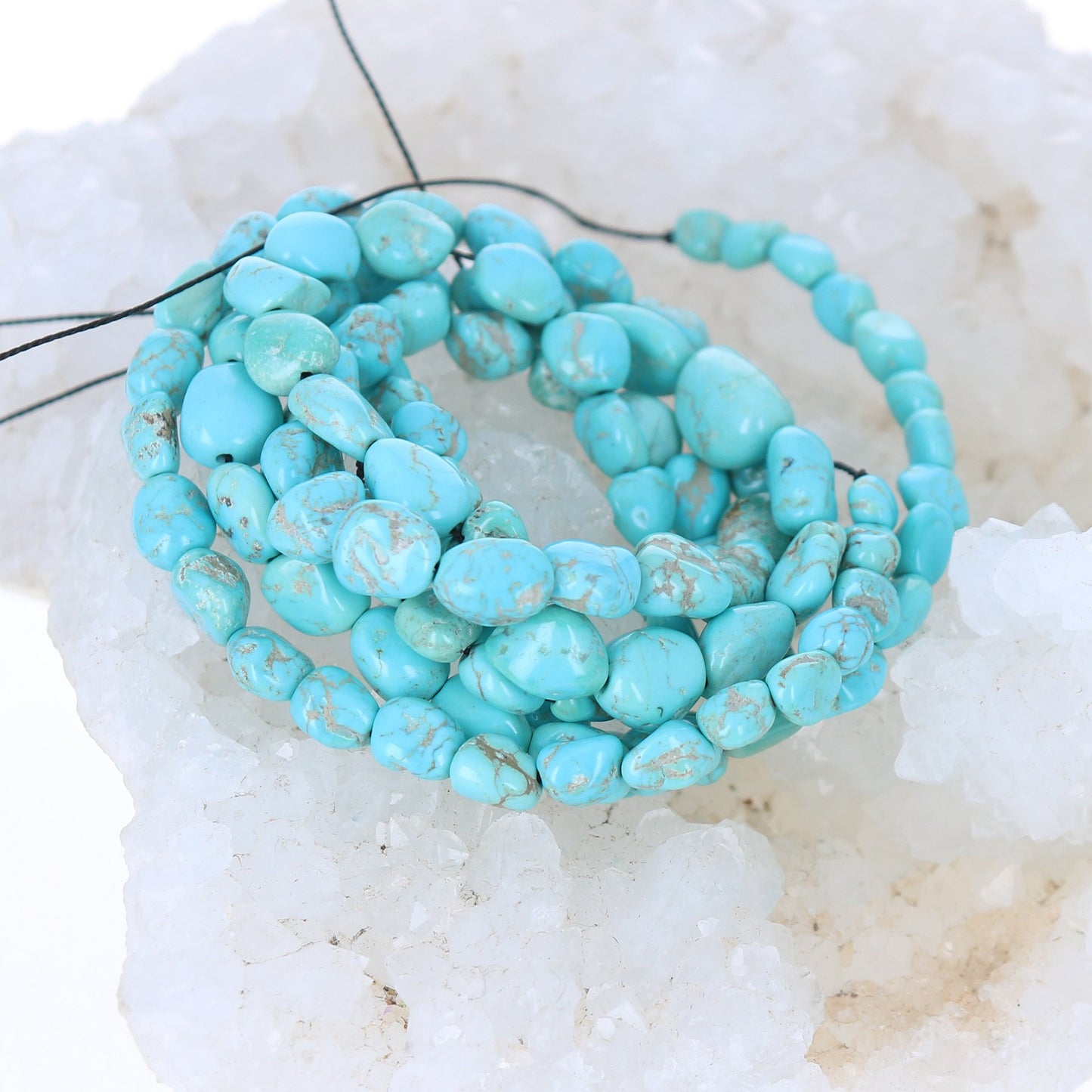 Sierra Nevada Turquoise Beads Nevada Potato Shape -NewWorldGems