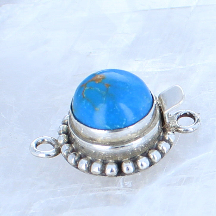 CERULEITE CLASP Sterling Round 12mm Classic Design -NewWorldGems