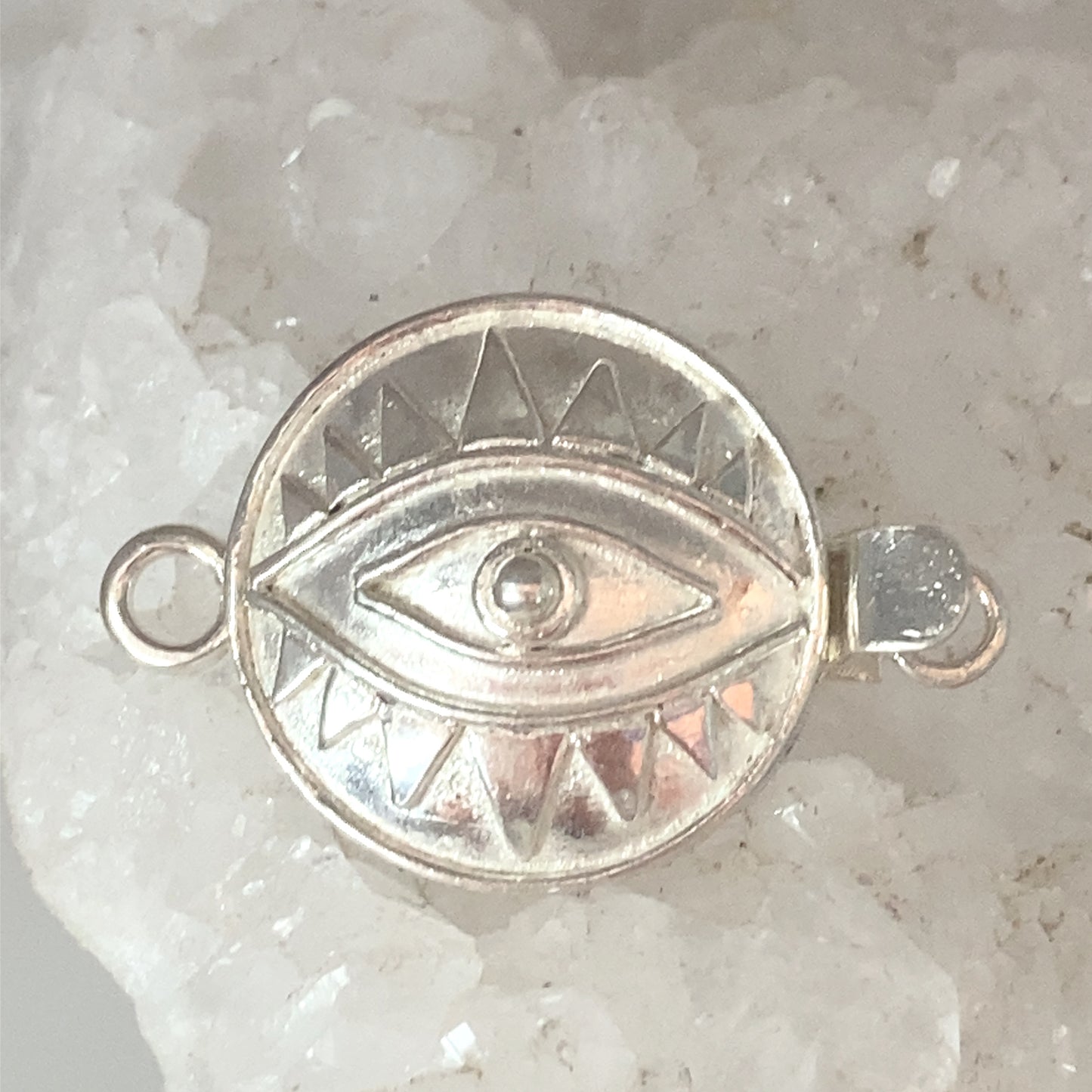 Protective Eye Clasp Sterling Silver 18mm Choose Finish -NewWorldGems