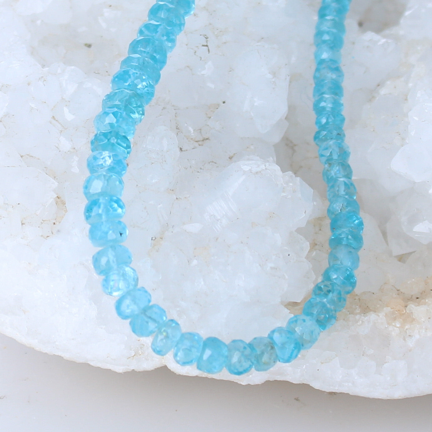 Apatite Beads Faceted Rondelle 4-6.5Mm Light Blue 14" -NewWorldGems