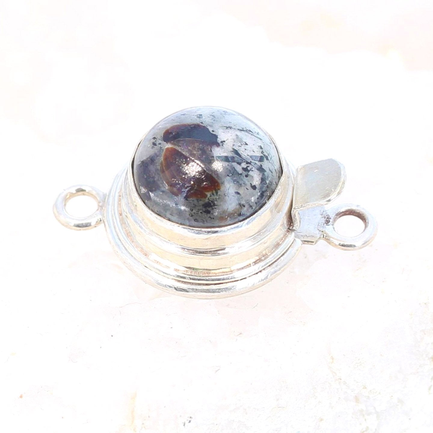 Astrophyllite Clasp Sterling Silver Round Or Oval -NewWorldGems