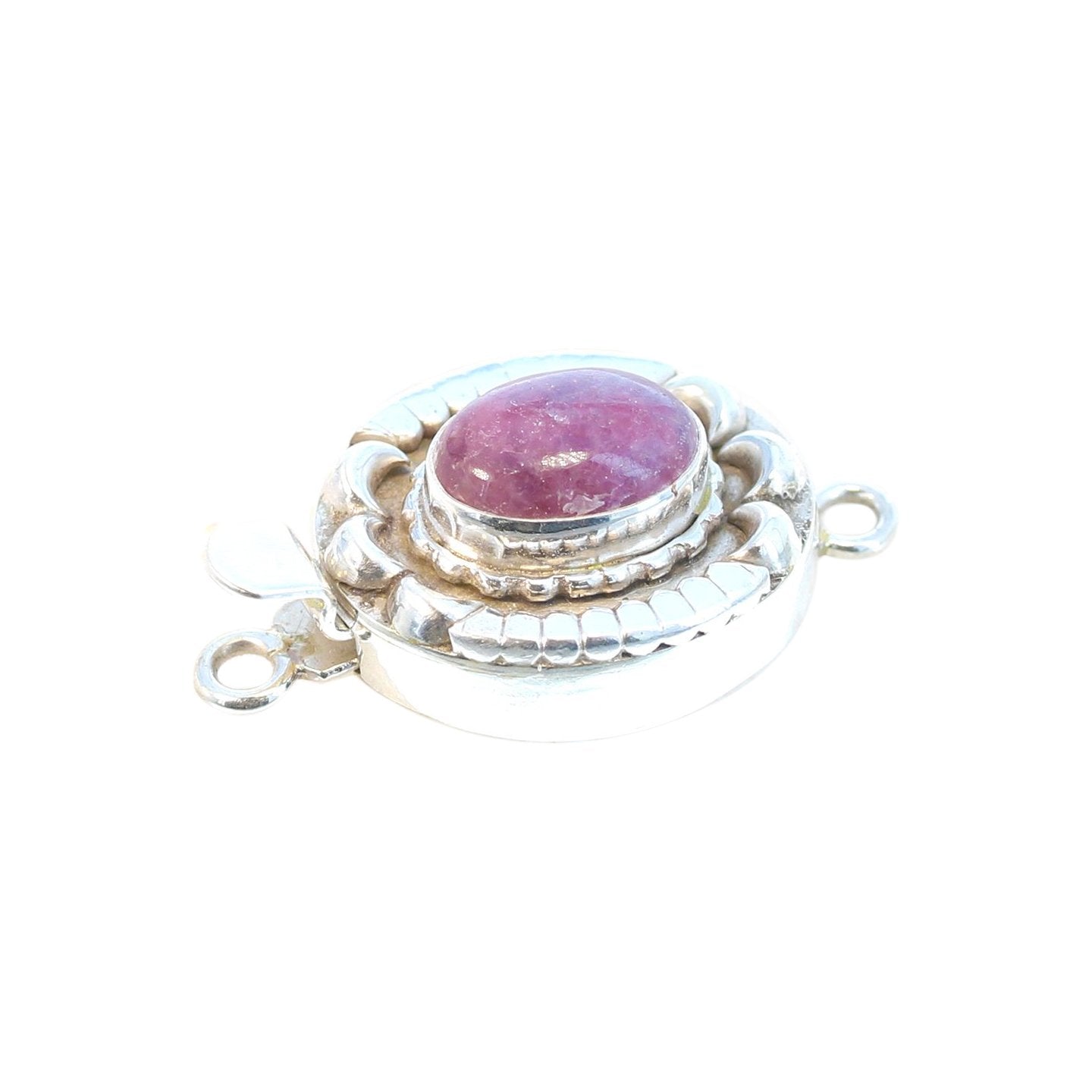 Pink Tourmaline Clasp Sterling 9X12Mm Moon Petal Design -NewWorldGems