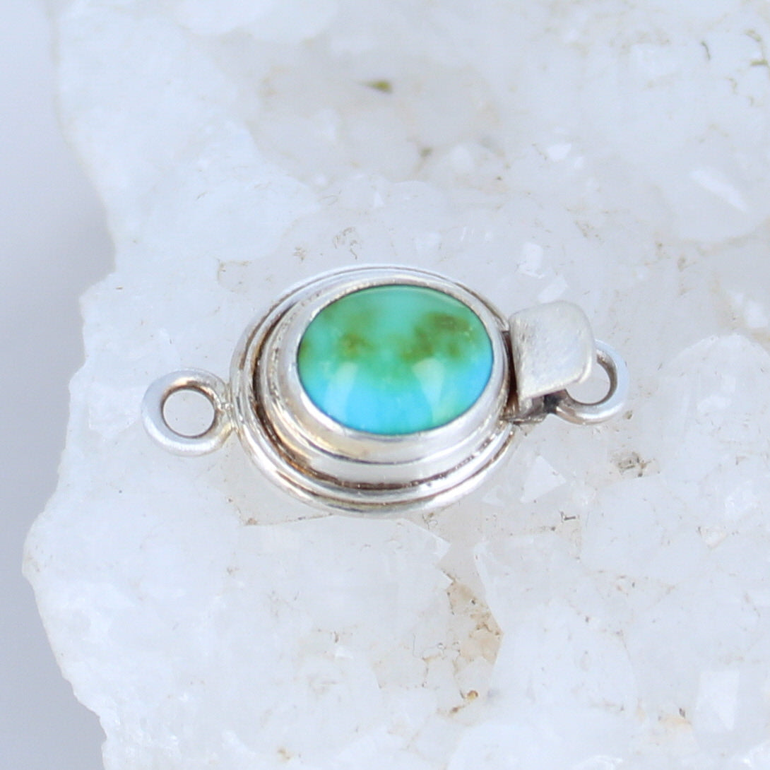 Sonoran Gold Turquoise Clasp Lime Green Sterling Classic Style 8x10mm -NewWorldGems
