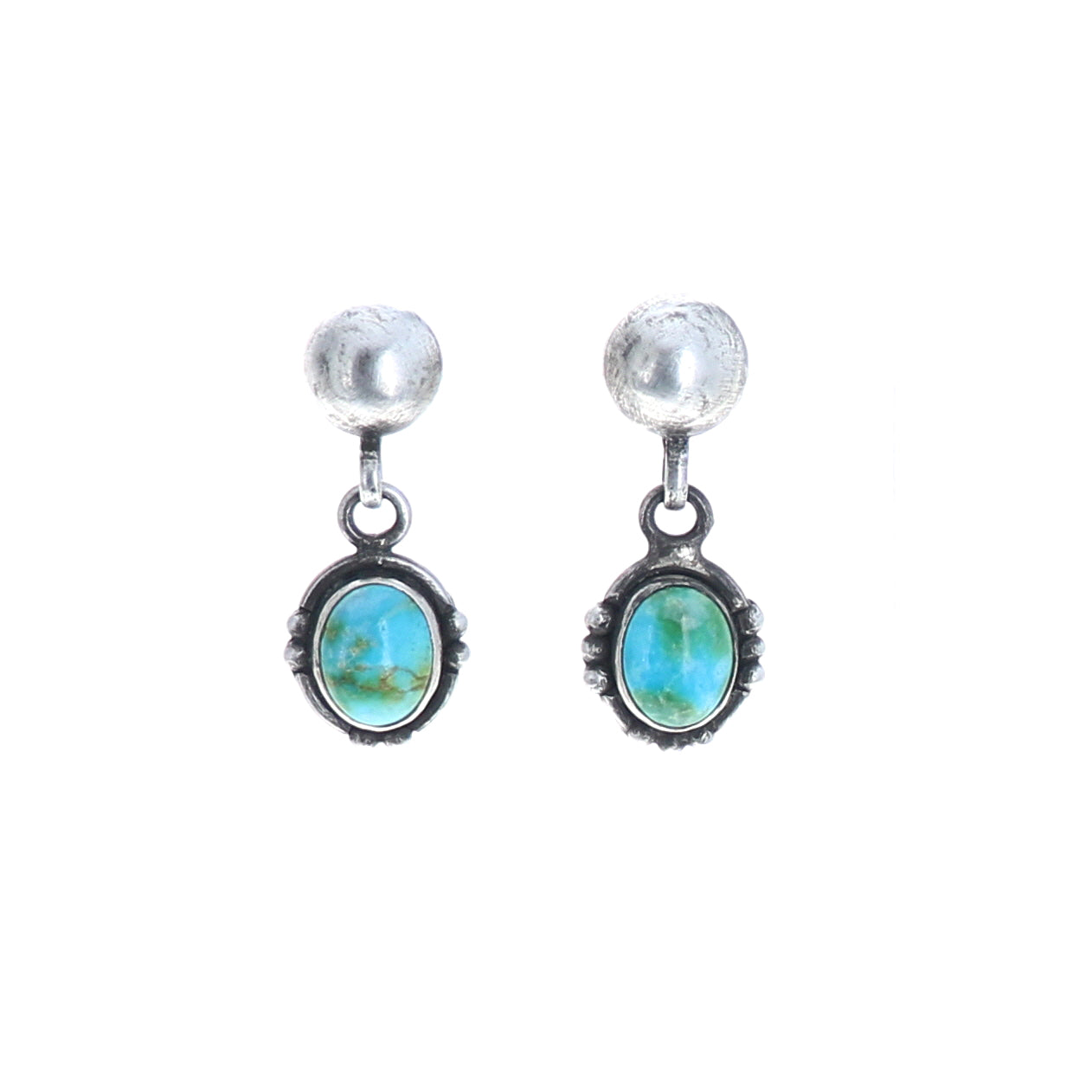 Sonoran Gold Turquoise Earrings Green Or Blue Sterling -NewWorldGems