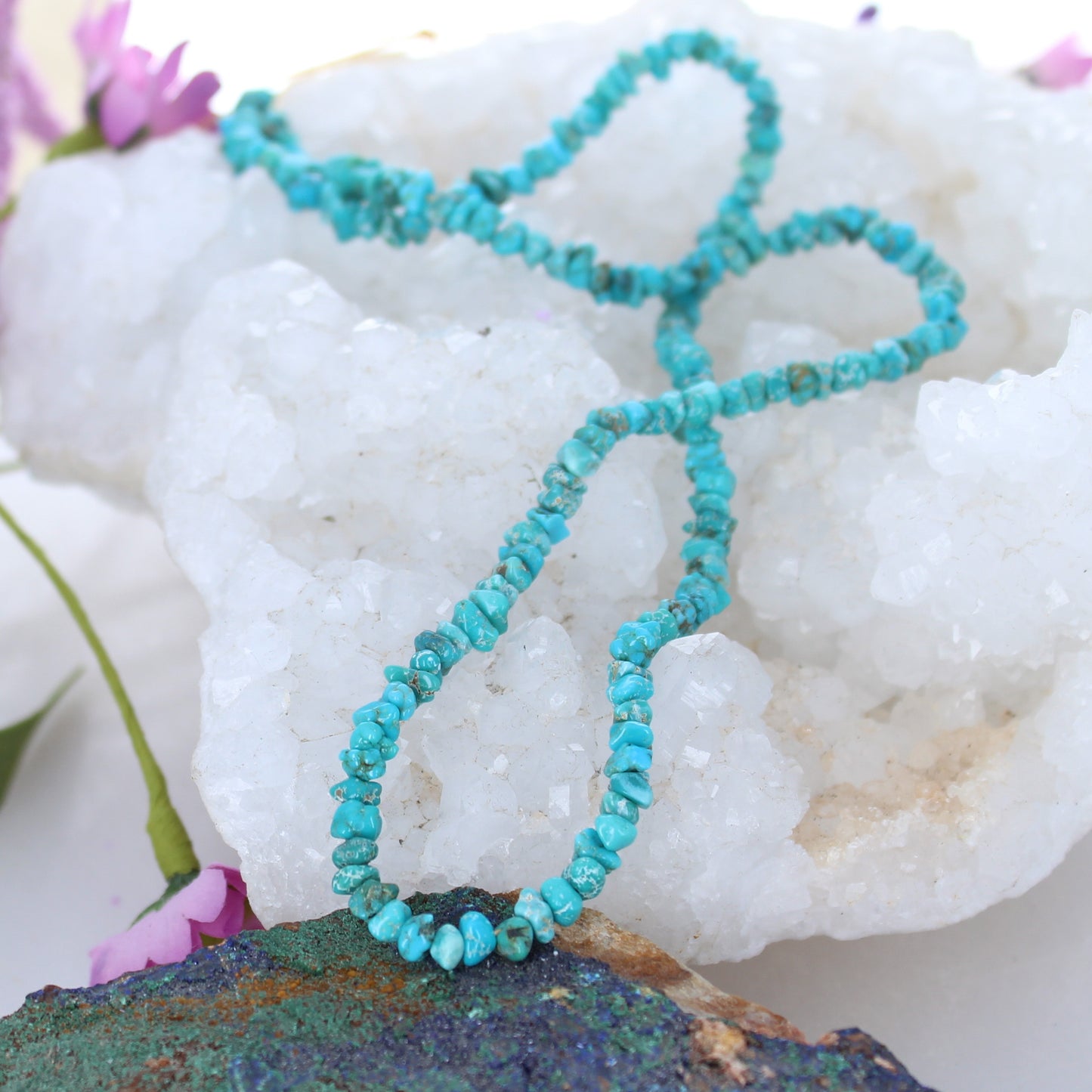 Lone Mountain Turquoise Beads Aqua Blue 4mm -NewWorldGems